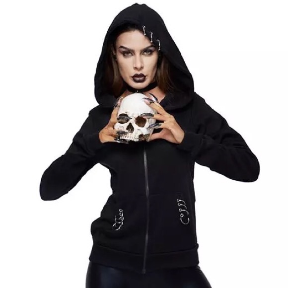 Metal Rings Black Hoodie - Picture 4 of 5